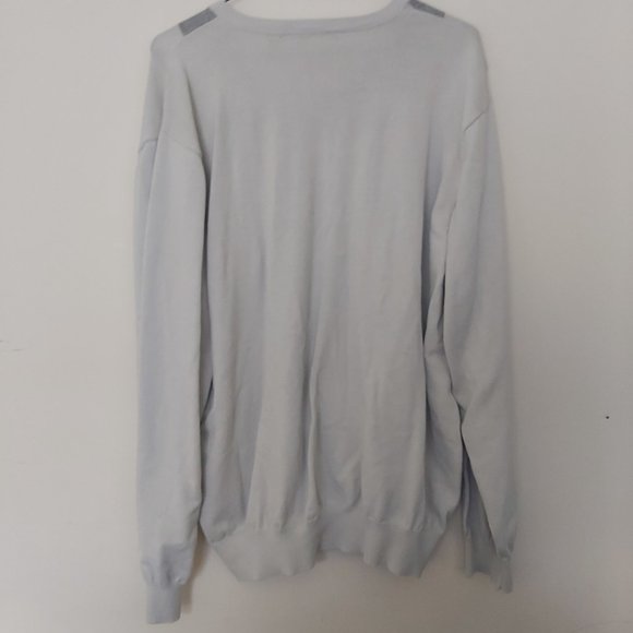 VAN HUESEN | Men's V-Neck Argyle Sweater Grey White Black Size X Large - Picture 5 of 5